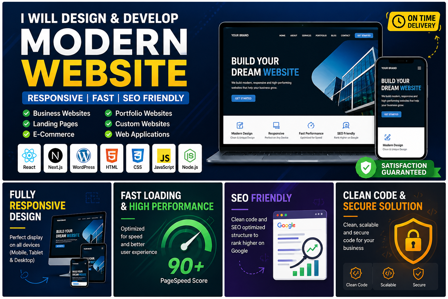 I will create a modern responsive website for your business | Sikaty