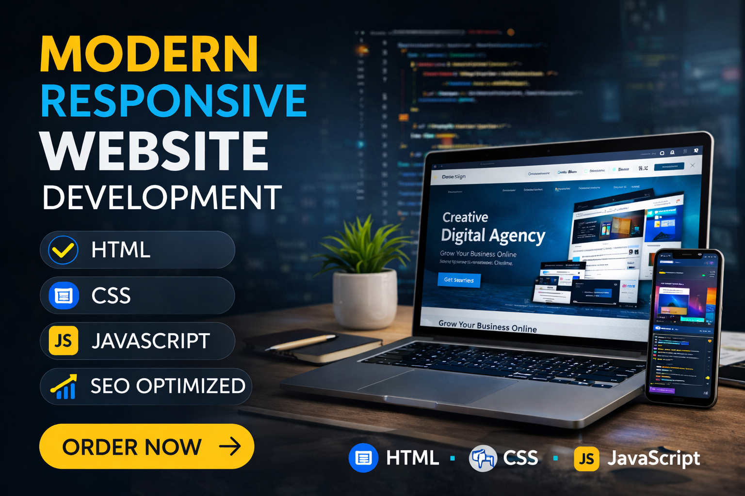 Create responsive and modern frontend web development for your site ...