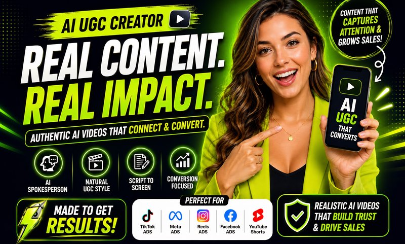 I will create ai ugc video ads for tiktok, instagram and facebook | Sikaty