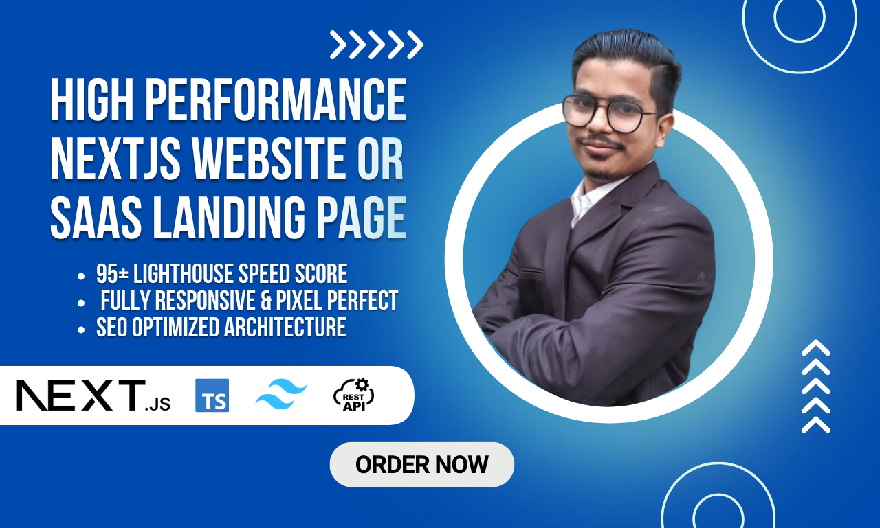 I will build a high performance nextjs website or saas landing page ...
